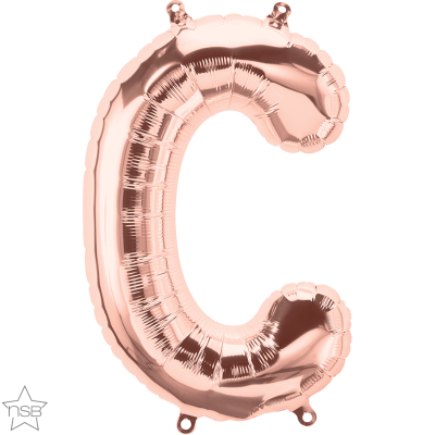 Μπαλόνι Φοιλ Γράμμα μίνι C  Ροζ Χρυσό 16/ 41εκ