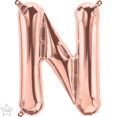 Μπαλόνι Φοιλ Γράμμα μίνι N  Ροζ Χρυσό 16/ 41εκ