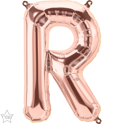 Μπαλόνι Φοιλ Γράμμα μίνι R  Ροζ Χρυσό 16/ 41εκ