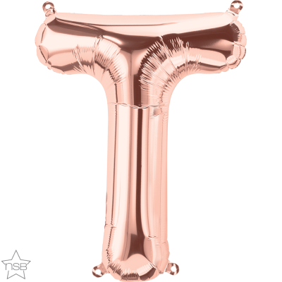 Μπαλόνι Φοιλ Γράμμα μίνι T  Ροζ Χρυσό 16/ 41εκ