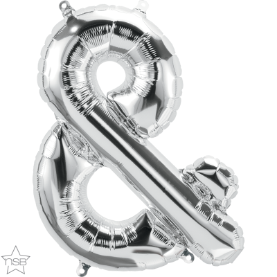 Μπαλόνι Φοιλ Γράμμα μίνι Ασημί Σύμβολο & 16/ 41εκ