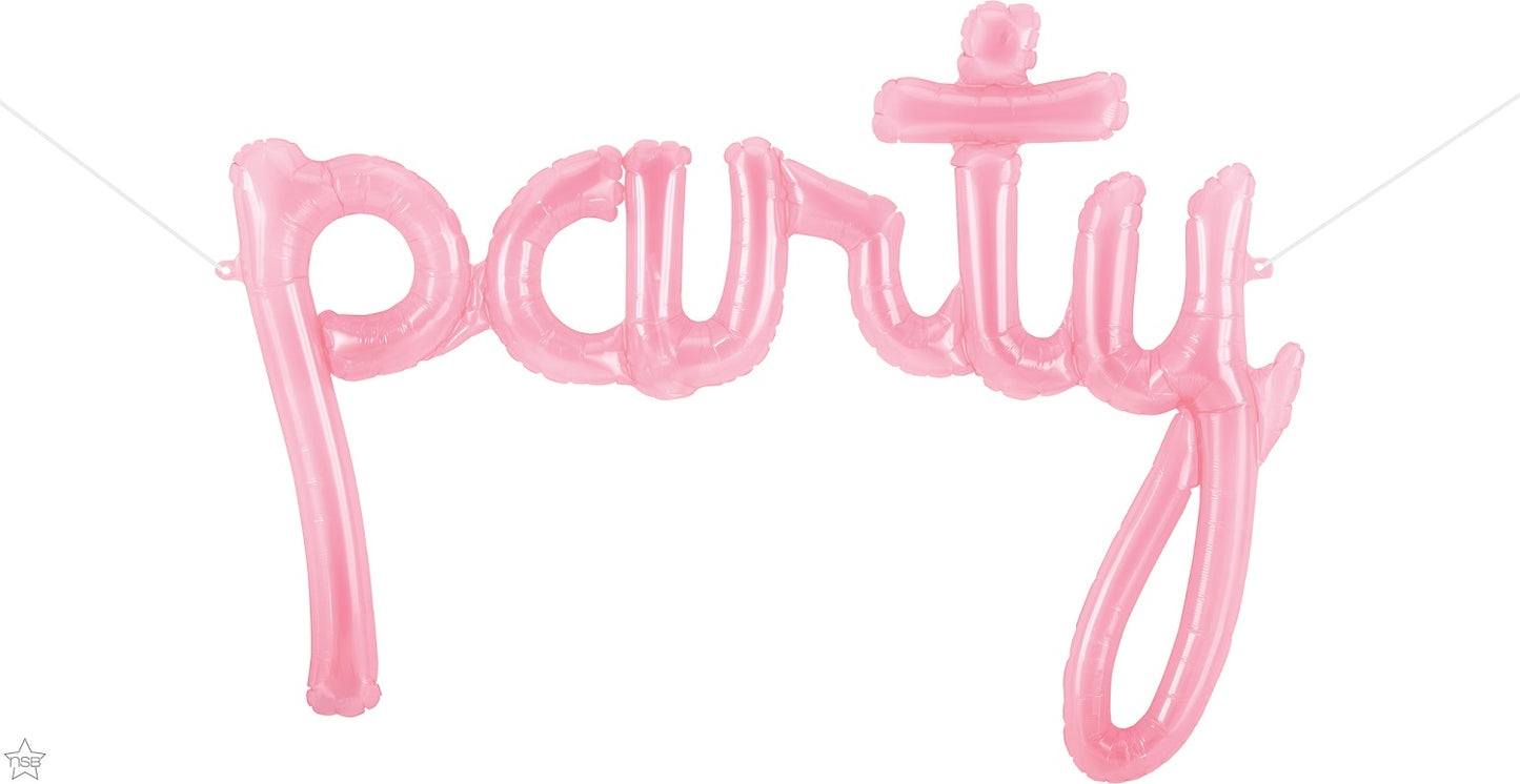 Μπαλόνι Φοιλ Script Phrase party Ροζ Κρυσταλλικό 86 x 76 εκ