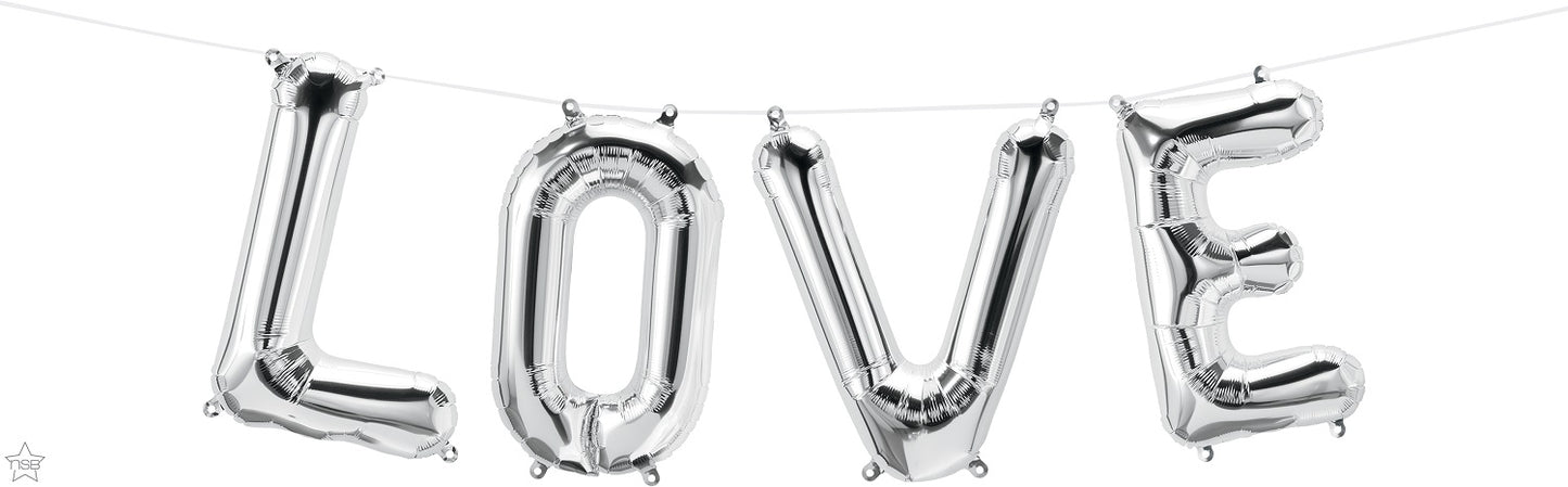 Μπαλόνι Φοιλ 16' Kit Phrase `LOVE `Ασημί