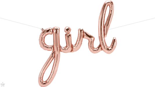Μπαλόνι Φοιλ Script Phrase Girl Ροζ Χρυσό  66x69 εκ