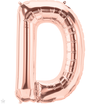 Μπαλόνι Φοιλ Γράμμα  D  Ροζ Χρυσό 34/ 86εκ
