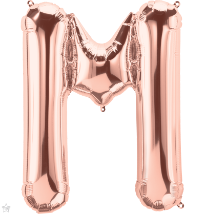 Μπαλόνι Φοιλ Γράμμα  M  Ροζ Χρυσό 34/ 86εκ