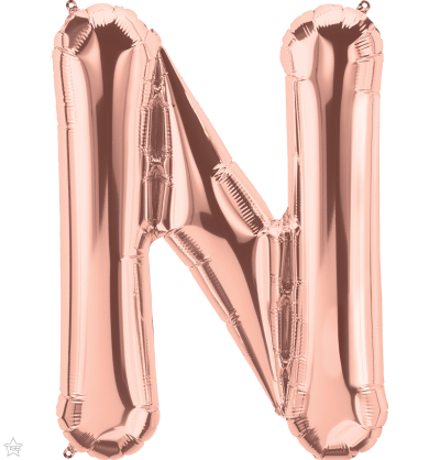Μπαλόνι Φοιλ Γράμμα  N  Ροζ Χρυσό 34/ 86εκ