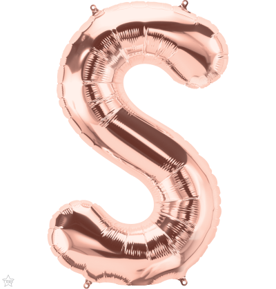 Μπαλόνι Φοιλ Γράμμα  S  Ροζ Χρυσό 34/ 86εκ