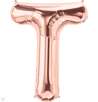 Μπαλόνι Φοιλ Γράμμα  T  Ροζ Χρυσό 34/ 86εκ