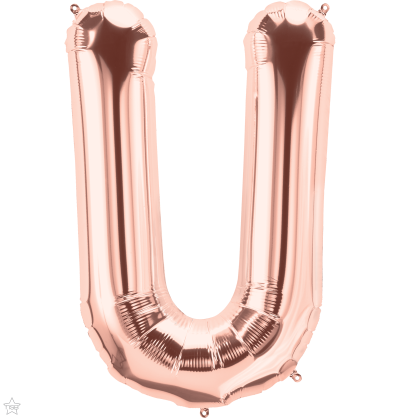 Μπαλόνι Φοιλ Γράμμα  U  Ροζ Χρυσό 34/ 86εκ