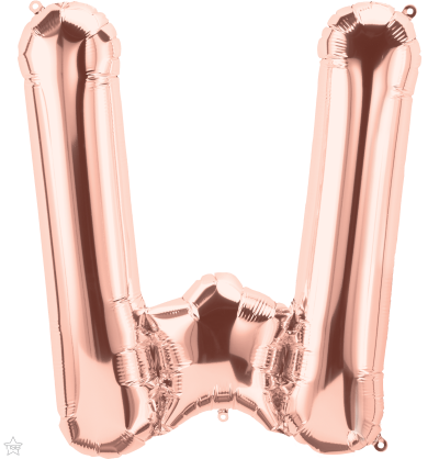 Μπαλόνι Φοιλ Γράμμα  W  Ροζ Χρυσό 34/ 86εκ