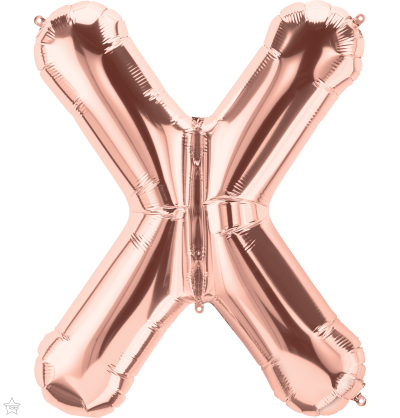 Μπαλόνι Φοιλ Γράμμα  X  Ροζ Χρυσό 34/ 86εκ