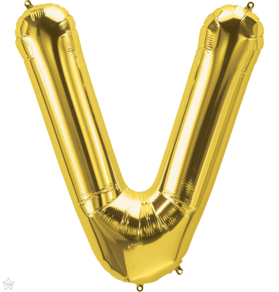 Μπαλόνι Φοιλ Γράμμα  V  Χρυσό 34/ 86εκ