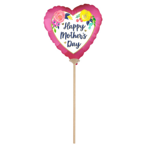 5" Mini Shape Μπαλόνι “Happy Mothers Day” ροζ σατέν