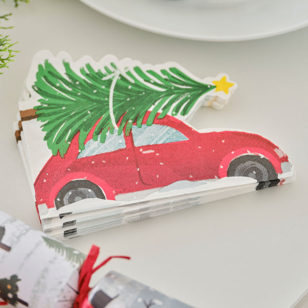 Χαρτοπετσέτες Χριστουγεννιάτικες Festive car - Αυτοκίνητο