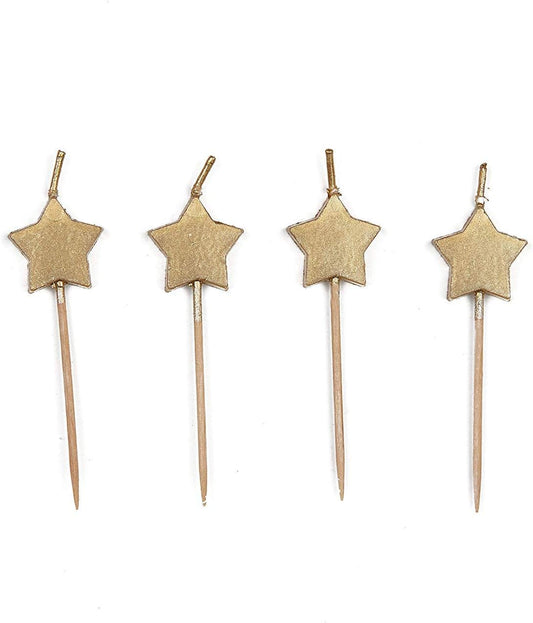 Κεράκια Αστέρια Χρυσά Gold Stars  / 6 τεμ