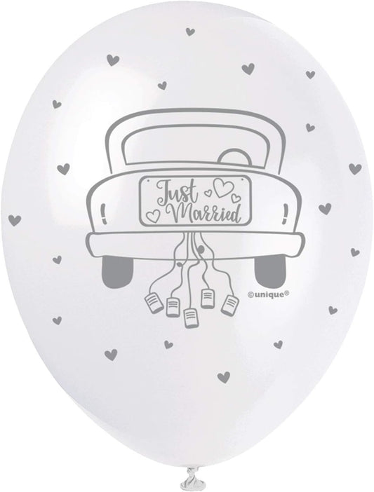 Λαστιχένια μπαλόνια 12 Just Married / 5 τεμ.