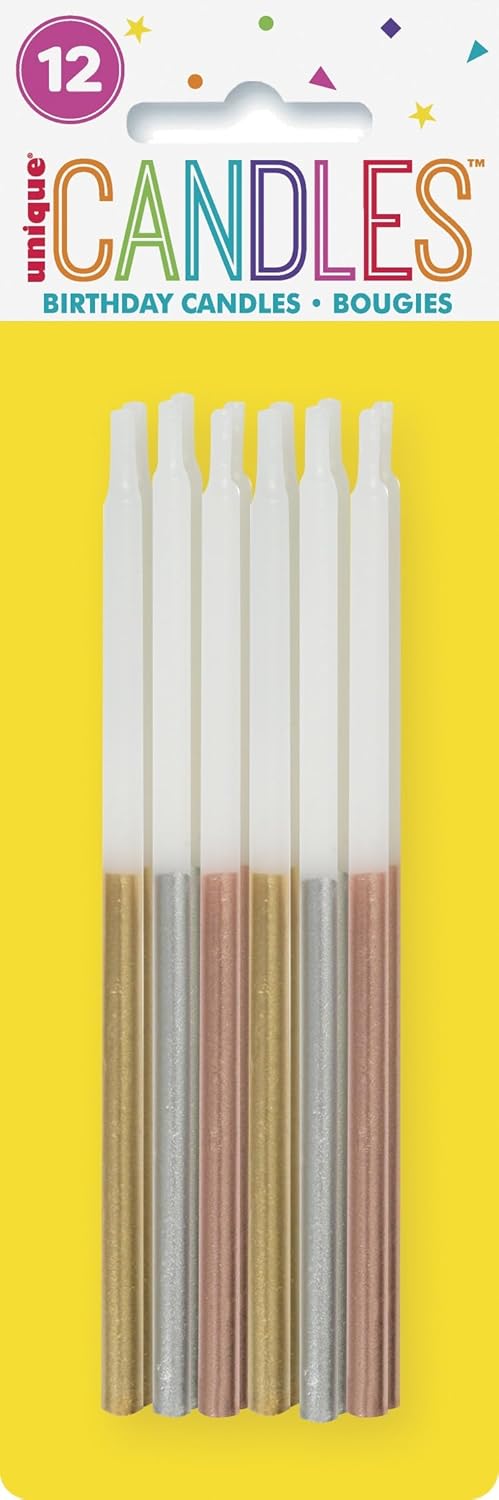 Κεριά  Γενεθλίων Μεταλλικά / 12 τεμ.