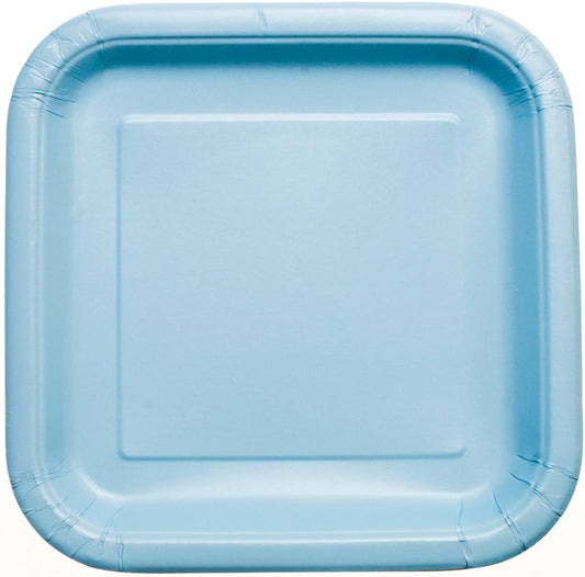 Πιάτα χάρτινα φαγητού τετράγωνα Γαλάζιο / 14 τεμ - Powder Blue