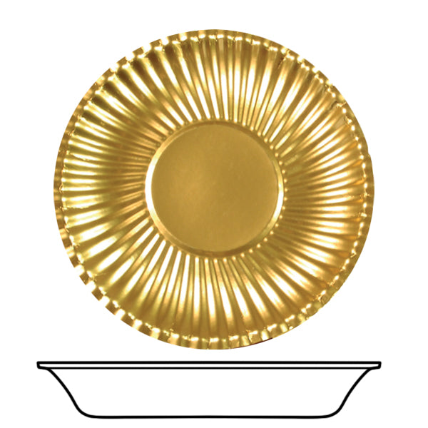 Πιάτο Χάρτινο Βαθύ 23εκ Χρυσό Φοιλ / 10 τμχ