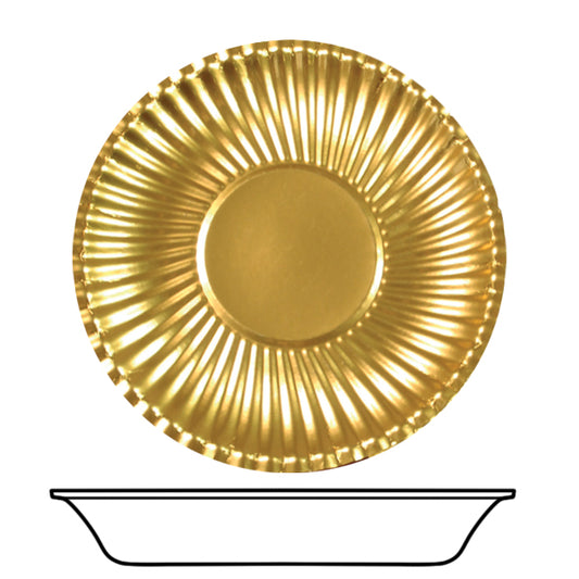 Πιάτο Χάρτινο Βαθύ 23εκ Χρυσό Φοιλ / 10 τμχ
