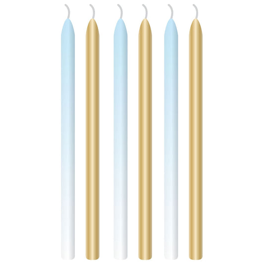 Κεριά Σιελ και Χρυσό 7.5εκ / 6τεμ