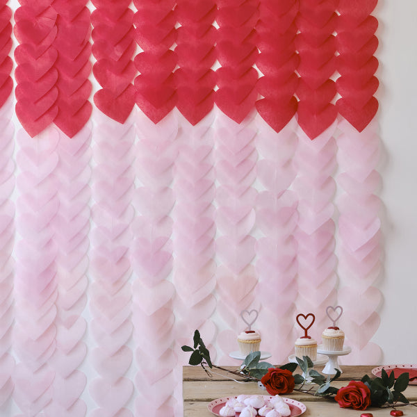 Ombre Heart Party Backdrop