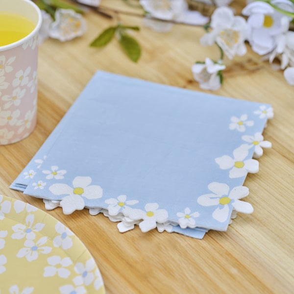 Χαρτοπετσέτες με Λουλούδια  Floral στο τελείωμα  / 16 τεμ