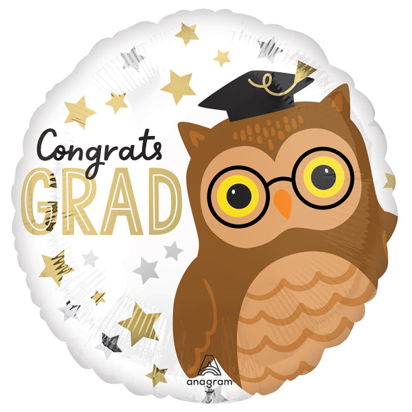 Μπαλόνι Φοιλ 17 Congrats Grad  Owl - Κουκουβάγια / 43 εκ