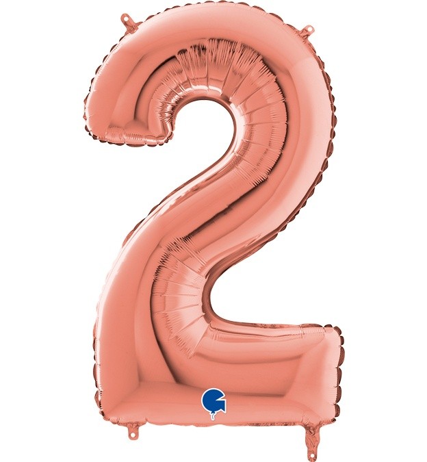 Μπαλόνια Αριθμοί Ροζ Χρυσό 66 cm - 26"