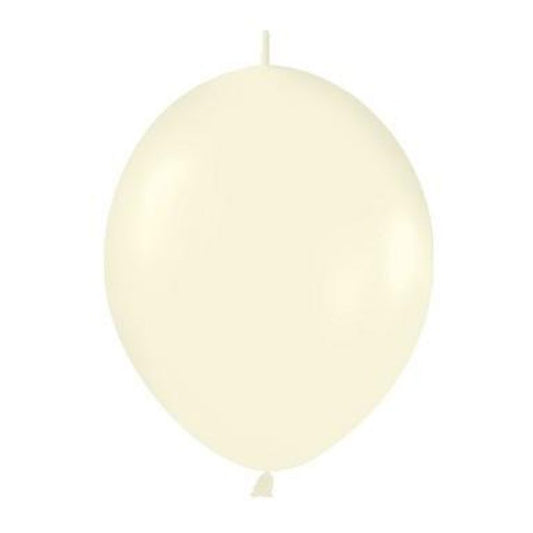 6" Ιβουάρ Περλέ μπαλόνι Link-O-Loons με ουρίτσα