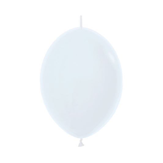 6″ Λευκό μπαλόνι Link-O-Loons με ουρίτσα