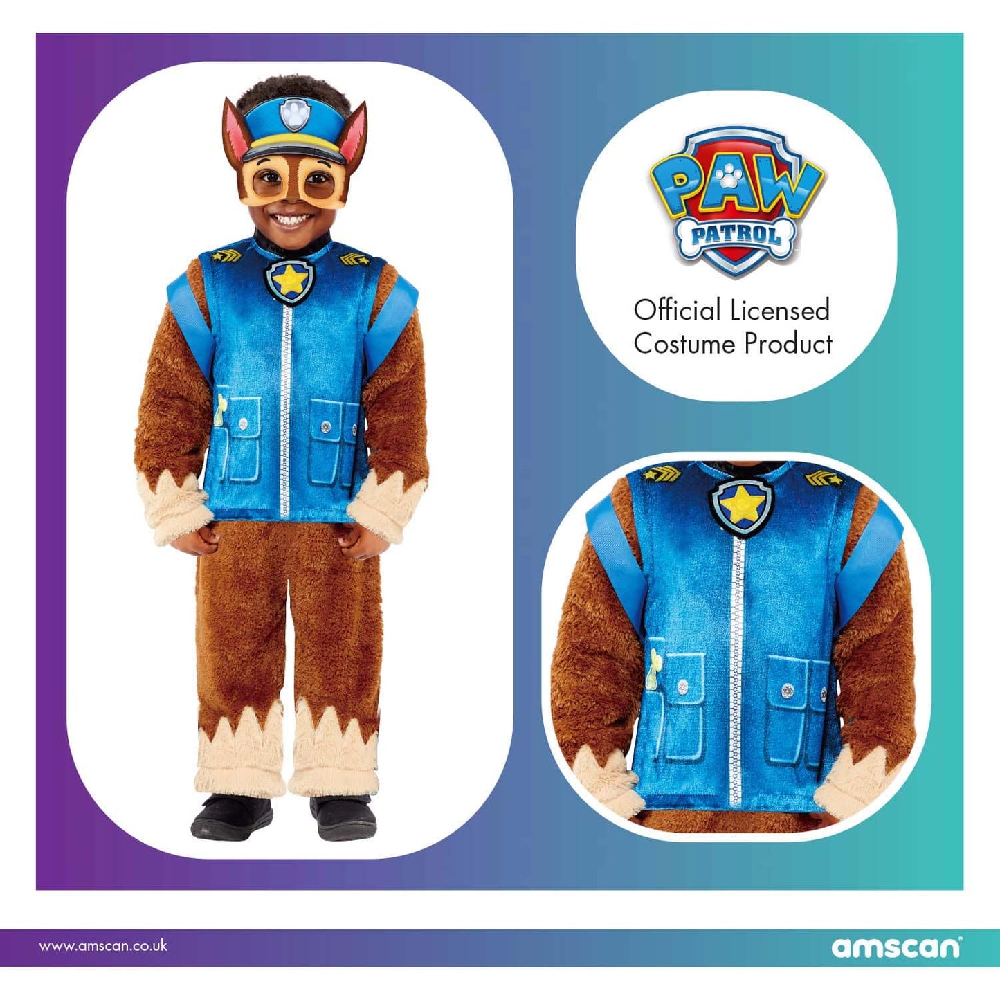 Στολή Paw Patrol Deluxe Chase Costume  3-4 Ετών