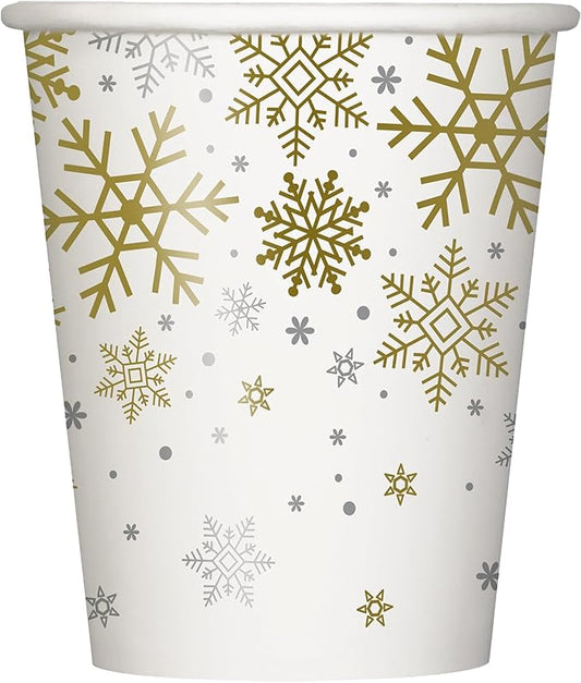 Ποτήρια Χάρτινα Silver Gold Snow 266 ml / 8 τεμ