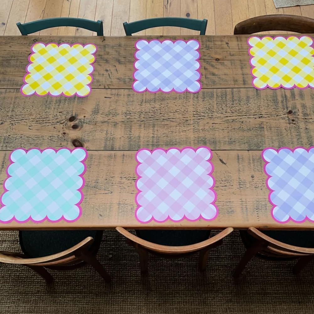 Πολύχρωμα Καρό Χάρτινα Σουπλά / 8 τμχ