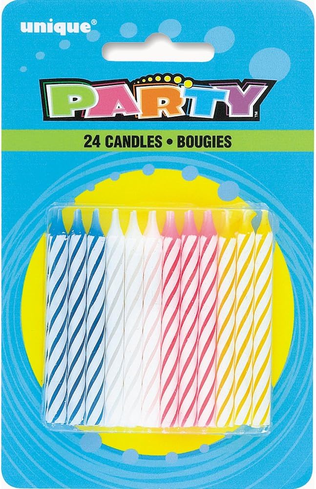 Κεριά Γενεθλίων  Πολύχρωμα / 24 τεμ.