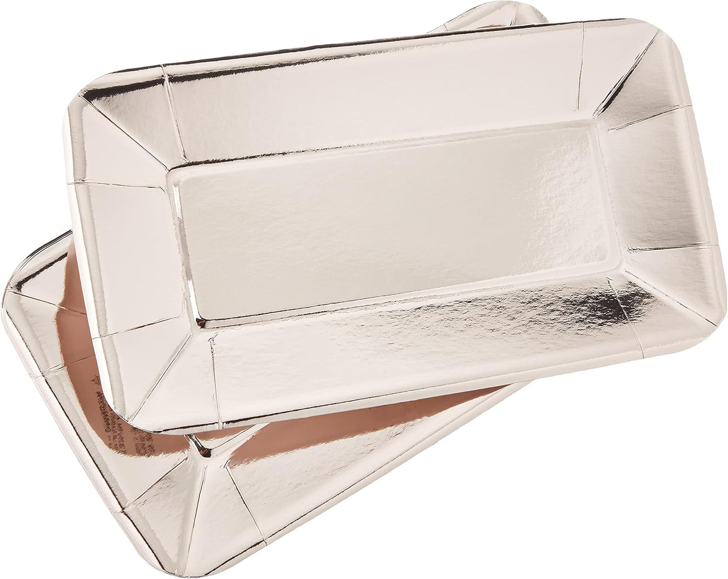 Χάρτινα Πιάτα Ορεκτικών Ροζ Χρυσό  / 23εκ x 13εκ