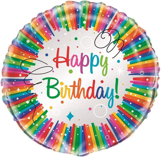 Μπαλόνι Φοιλ 18 Happy Birthday Rainbow / 46 εκ