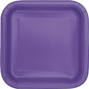 Πιάτα χάρτινα γλυκού τετράγωνα Μωβ / 16 τεμ - Neon purple