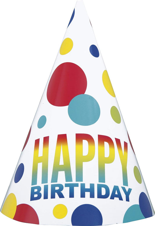 Καπελάκια  Spots Happy Birthday  / 8 τεμ.