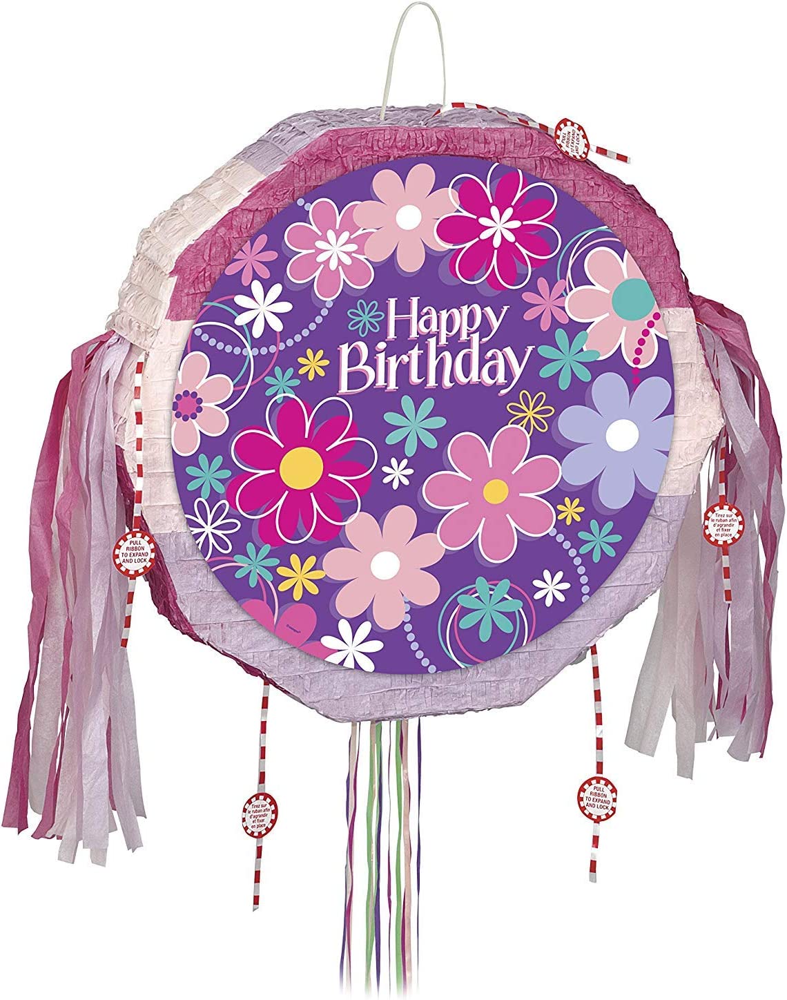 Birthday Blossoms Drum Pull Pop Out Pinata