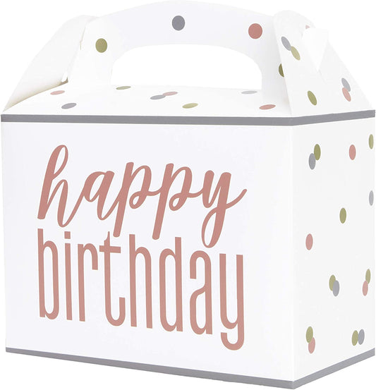 Κουτιά Φαγητού Birthday Rose Gold Glitz - Ροζ Χρυσό  / 6 τεμ