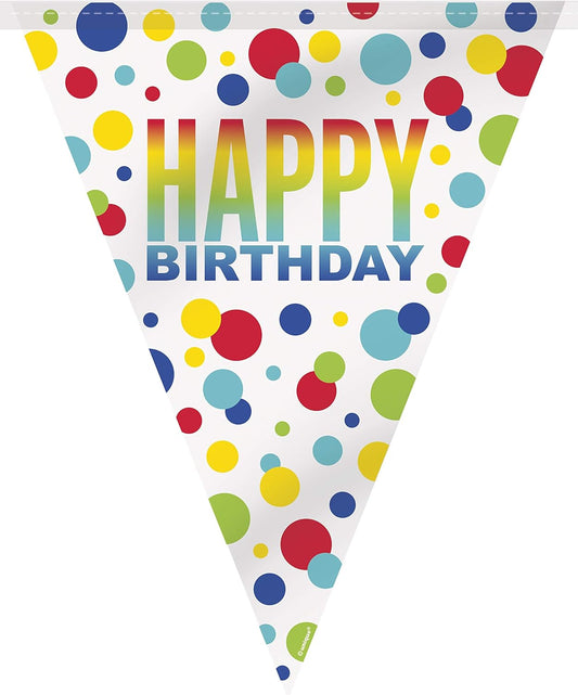 Γιρλάντα Σημαιάκια Happy Birthday  Rainbow Spots / 365 εκ