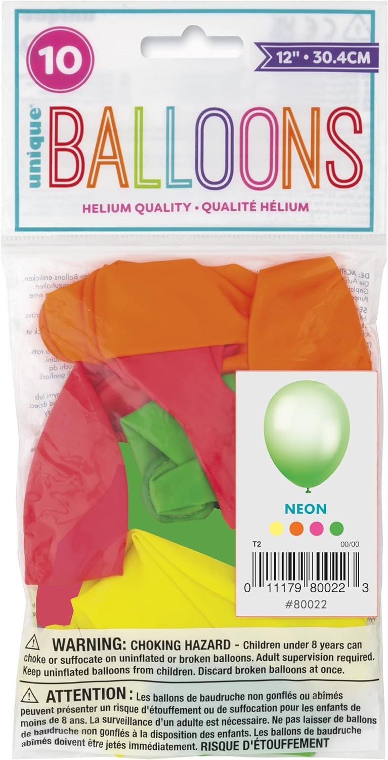 Μπαλόνια Λατέξ  Νέον Χρώματα 12  / 10 τμχ - Neon