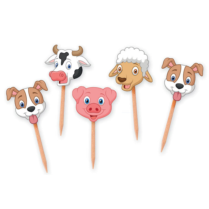 Διακοσμητικές Οδοντογλυφίδες Ζωάκια Φάρμας/Barnyard 4 x 7 εκ / 25 τμχ