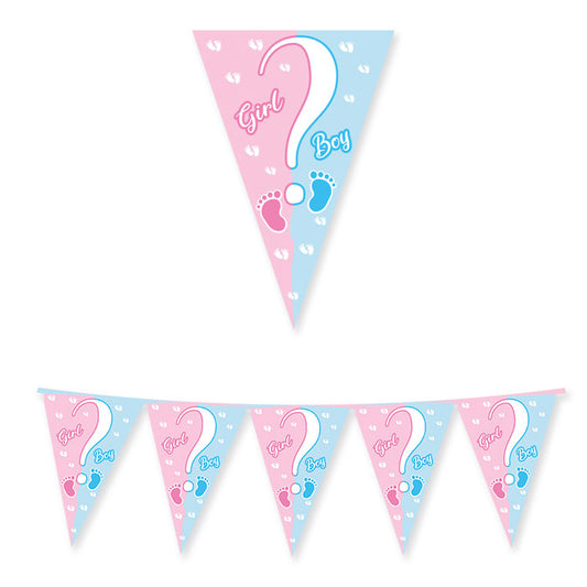 Γιρλάντα Σημαιάκια Gender Reveal Baby Boy or Girl / 300 εκ
