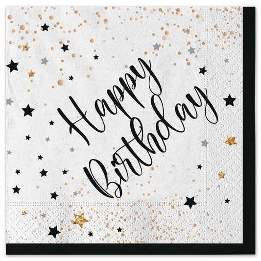 Χαρτοπετσέτες φαγητού 33εκ Happy Birthday  / 20 τεμ.