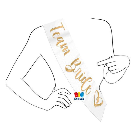 Κορδέλα Λευκό & Χρυσό  Team Bride / 168 x 10 εκ