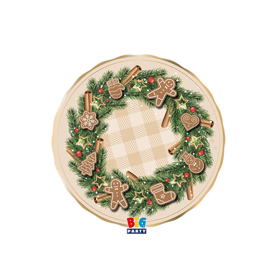 Πιάτα Χάρτινα Γλυκού 20εκ Gingerbread / 6 τεμ.