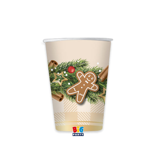 Ποτήρια Χάρτινα 250 ml Gingerbread / 6 τεμ